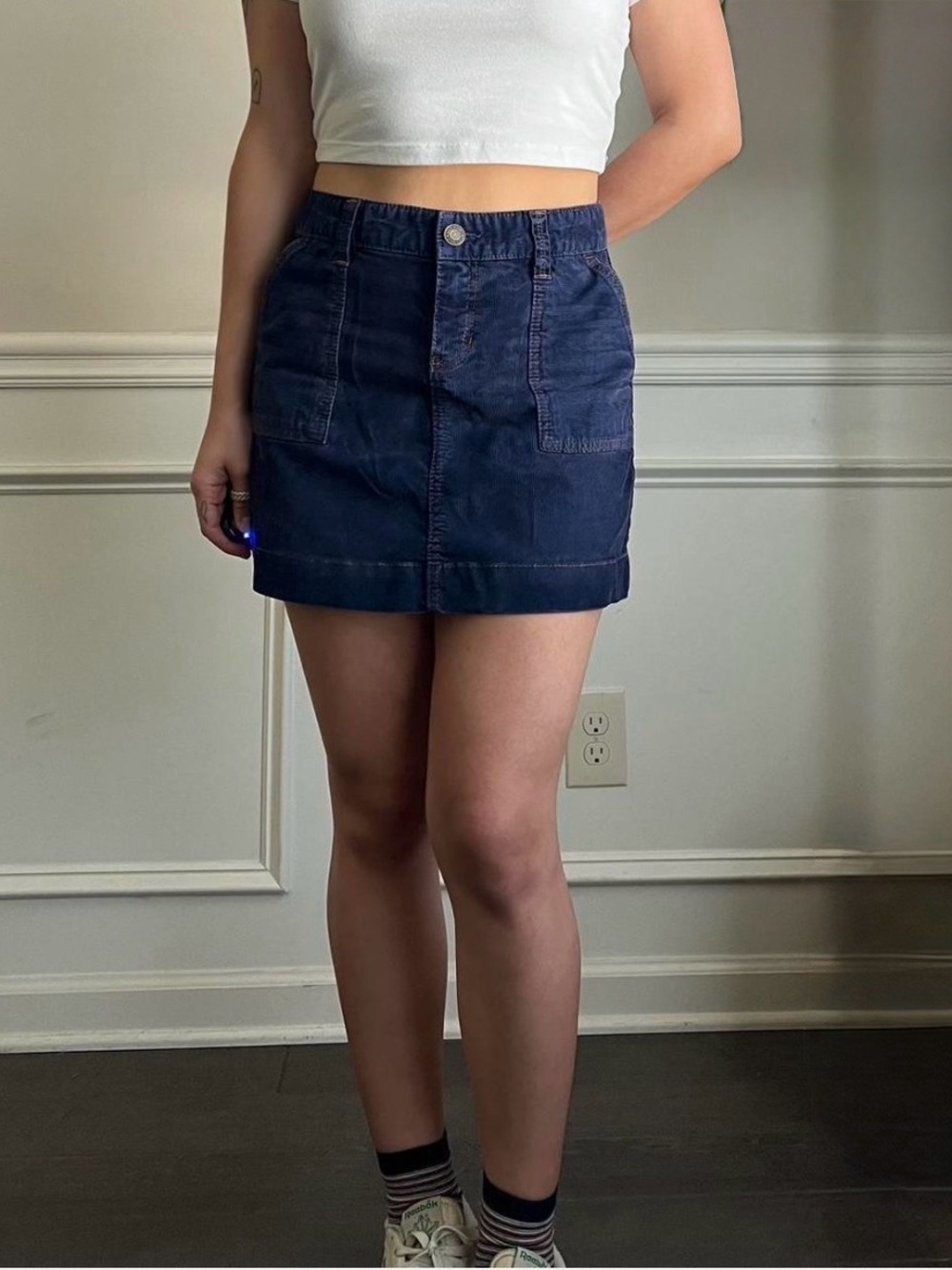 Vintage gap limited edition navy blue corduroy Mini Skirt size 2